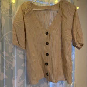 Tan shirt sleeve blouse